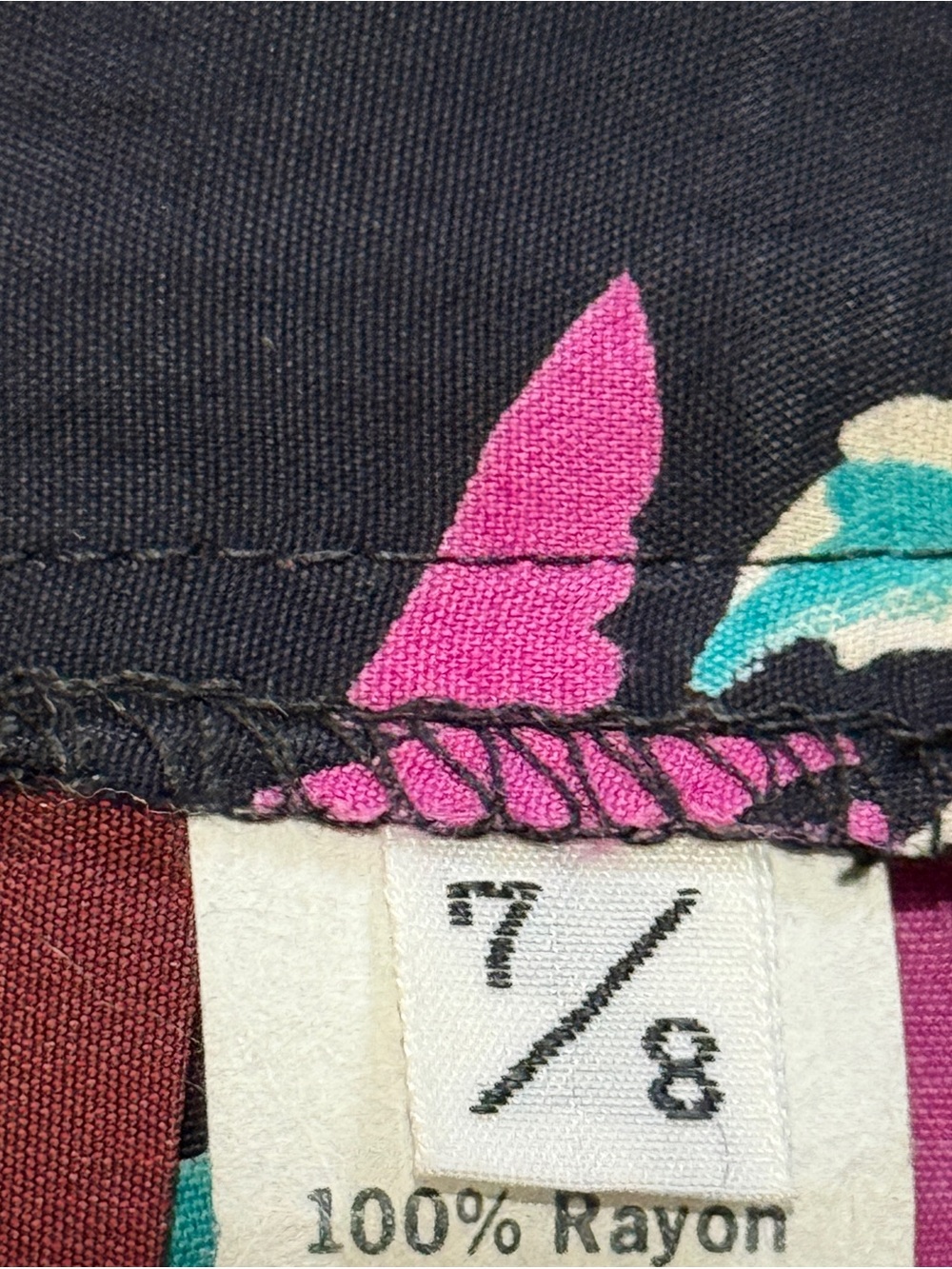 Emily St. John Black Floral A-Line Maxi Skirt - Multicolor Print. Sz 7/8. - Picture 6 of 7